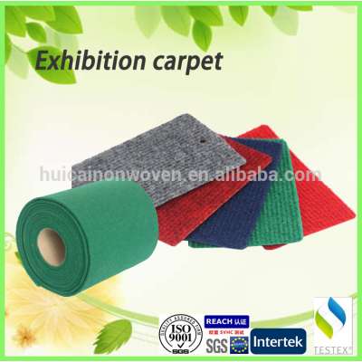 Cheap PP Polyester Ribbed Exhibition Carpet With Foam Backing